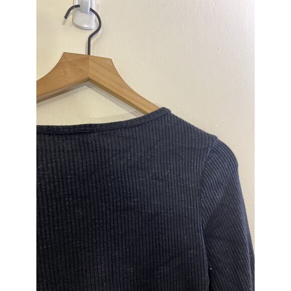 Y2K 90s Crop Henley Baby Tee M Grunge Bella Scandi Whimsigoth Coquette Romantic - Picture 10 of 13